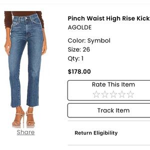 AGOLDE JEANS SIZE 26